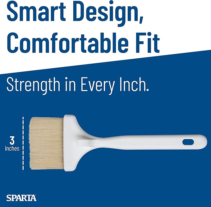 SPARTA 4037900 Meteor Boarhair Basting Brush, Dishwasher Safe With Built-In Plastic Handle, 3 Inches, Brown