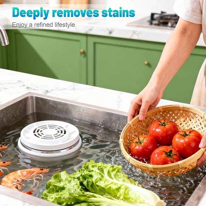 Fruit and Vegetable Washing Machine, Upgrade Wireless Fruit Cleaner Device, Titanium Electrolysis Fruit and Veggie Cleaning Machine, Waterproof Food Purifier for Fruits, Vegetables, Meat and Tableware
