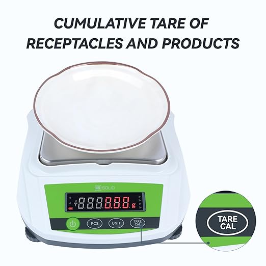 U.S. Solid Precision Balance, 2000g/4.4lb x 0.01g Analytical Digital Lab Scale, 6.2" x 5" Rectangular Pan, Piece Counting, g/ct/oz/lb, 100-240V AC & 4xDC 1.5V Battery, Kitchen, Jewelry, Scientific Use