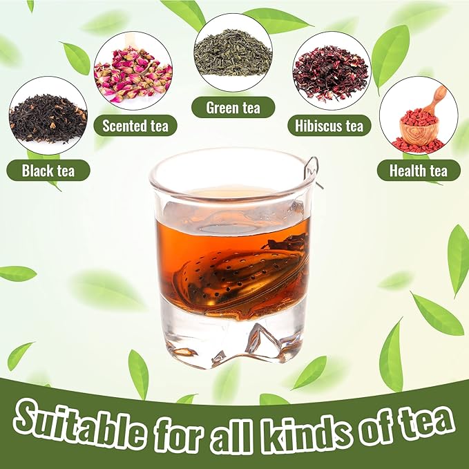 Sumind 50 Pcs Stainless Steel Tea Strainer Ball Infuser Loose Leaf Steeper Interval Diffuser Heart Shape Mesh Filters with Extended Chain Hook for tea party Seasonings Cup Bottle(Silver)