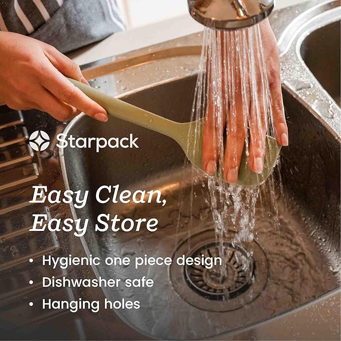 Starpack 'Scrape & Stir' Silicone Spatula Set (2 Pcs) - Heat Resistant Spatulas Set 600°F - Food Grade Kitchen Spatulas - LFGB Grade Nonstick Baking and Cooking Rubber Spatula Set