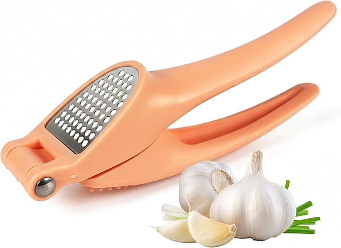 Garlic Press, Handheld Garlic Mincer, Easy to Squeeze - Easy to Clean - Ergonomic Kitchen Helper, No Hand Smell, Just Put It in the Bowl, Let the Garlic Masher Do the Rest - Dishwasher Safe