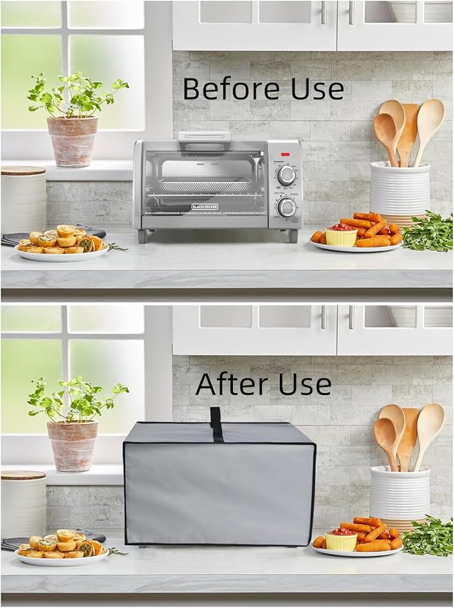 AF-WAN Air Fry Toaster Oven Dust Cover,Waterproof Case,Compatible With BLACK+DECKER TO1787SS Air Fry Toaster Oven/4-Slice Toaster Oven TO1313SBD (Grey)