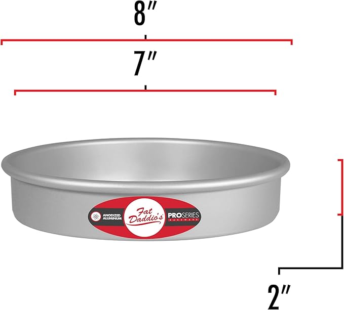 Fat Daddio's PRD-72 Round Cake Pan 7 x 2 Inch Silver