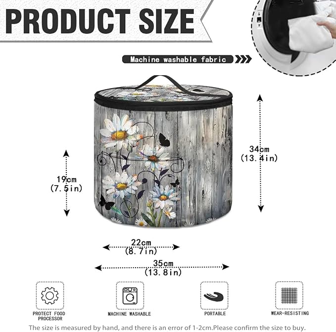 Wood Electric Pressure Cooker Daisy Storage Bag Kitchen Appliance Protective Pressure Cooker Insulation Bag for Women