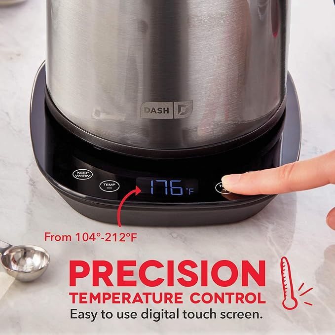 Dash Insulated Electric Kettle, Cordless Hot Water Kettle - Stainless Steel, 57oz/1.7L
