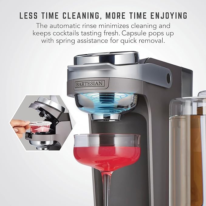 Bartesian Duet Cordless Cocktail Machine and Margarita Maker - Compact Home Bartender Mixologist Drink Mixer with 2 Glass Spirit Bottles - Automatic Machine Makes 500 Premium Cocktails Per Charge