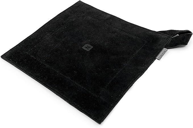 Barebones Leather Pot Holder - Hot Pad Outdoor Kitchen Accessories, Cast Iron Pan Handle Cover, (Black)