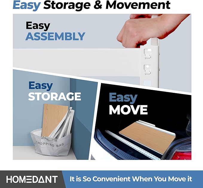 HOMEDANT 5 Tier Laminated White Boltless Metal Shelving Unit Adjustable Garage Storage Utility Rack Heavy Duty Shelves Organization Shelf Warehouse Pantry 28" W x 12.3" D x 59.5" H 10Pack