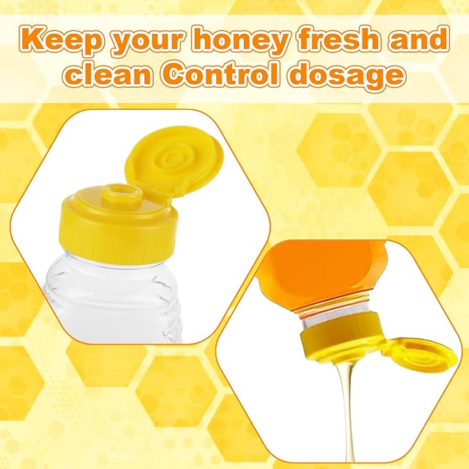 30 Pack Plastic Honey Jar Clear 5 oz Empty Squeeze Honey Bottles with Flip Top Lid, Refillable Honey Squeeze Containers for Storing and Dispensing