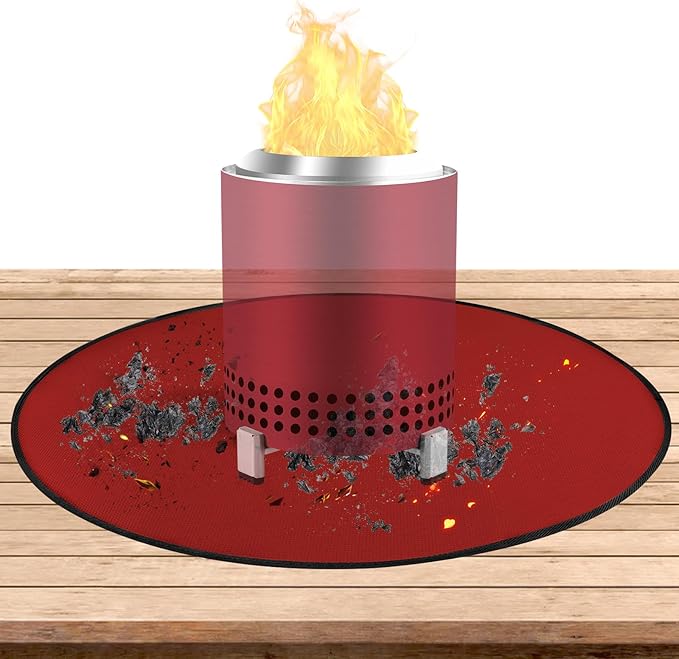 Round Fire Pit Mat Compatible with Solo Stove Mesa Accessories, Fire Proof Mat Compatible with Solo Stove Mesa Table Mat Under Fire Pit,Small Under Grill Mats for Outdoor Grill Table Top Protection