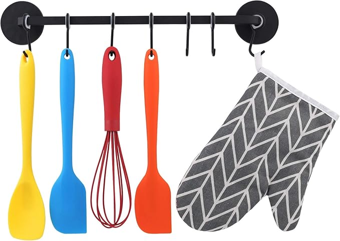 7 Hooks Magnetic Utensil Holder Untensil Rack Tool Hanger Organizer for Refrigerator, Metal Cabinet, Metal Stove, Grill, BBQ