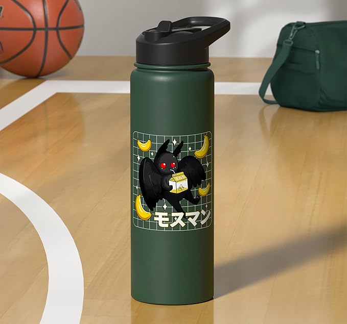 Kawaii Mothman Banana Milk Shake Carton Stainless Steel Insulated Water Bottle