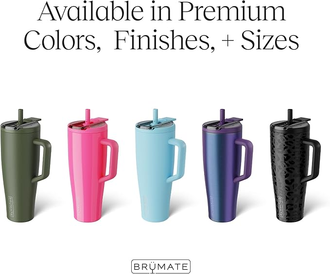 BrüMate Era Flip 40oz Tumbler with 100% Leakproof Covered Straw Lid | Hygienic Covered Straw | Insulated Stainless Steel Water Bottle with Handle | Cup Holder Friendly | BPA-Free (Vibe Check)