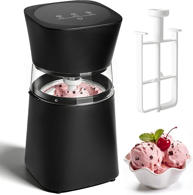 KITOART Ice Cream Maker Machine, Premium Electric Ice Cream Mini Maker Machine for Gelato, Sorbet & Frozen Yogurt - Low-Noise Operation - Easy to Clean
