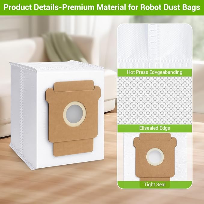 16 Pack Plus 405 Combo Dust Bags for Roomba Essential Q0520/Plus 405 Combo/Plus 505 Combo/Plus 504 Vac/Y0140 Combo/Y0110/Q0120/Q011/104 Combo/105 Combo/105 Vac/Max 705 Vac/205 Vac Dust Bag