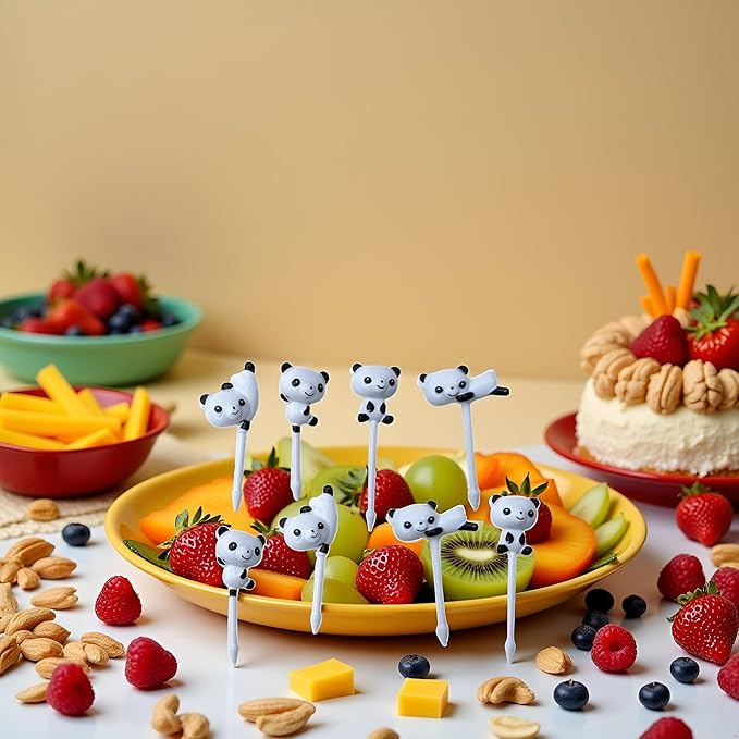 8Pcs Cute Fun Bento Picks Set, Food Picks for Kids,School Lunch Accessories, Cute Animal Fruit Toothpicks,Fruit Food Toothpicks, Lunch Bento Box Picks for Cocktail Picks Bar Tools and Drinkware
