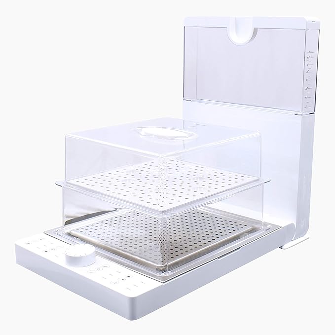 Ashley Electric Food Steamer | Foldable 2 Tier Auto Shutoff Quick Cooking Steamer for Kitchen with Anti-dry Protection, 10-Quart