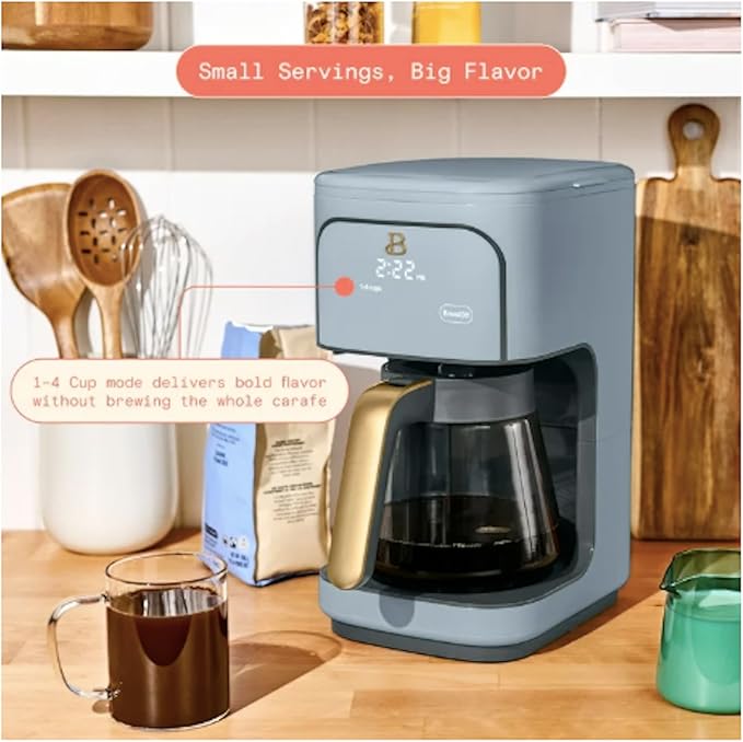 Beautiful 12-Cup Programmable Drip Coffee Maker by Drew Barrymore (Cornflower Blue)