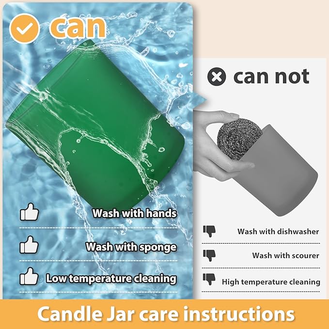 14 OZ Thick Candle Jars for Making Candles 12 Pcs, 3 Wick Empty Jars with Wood Lids for Candle Making, Sample Container, Frosted Green