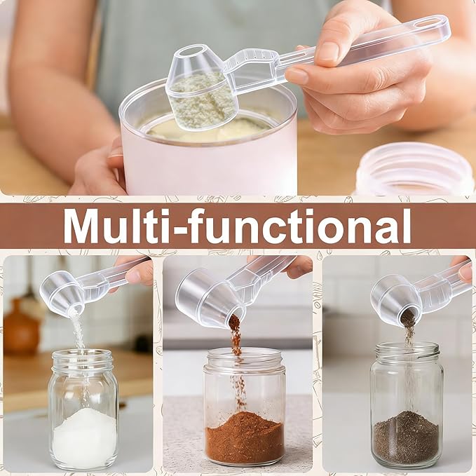 Palksky Coffee Scoop & Funnel for Reusable K Cup Refillable Coffee Pods, 2 Tablespoon Slide Coffee Measuring Funnel Scooper,1PCS - Transparent