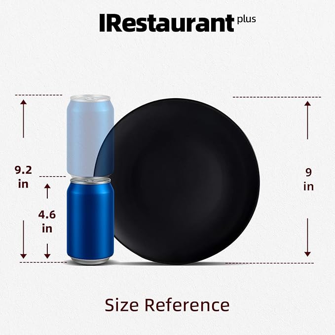 Stoneware Coupe Commercial Grade Dinnerware, Matte Black, Plate 9", Case of 24