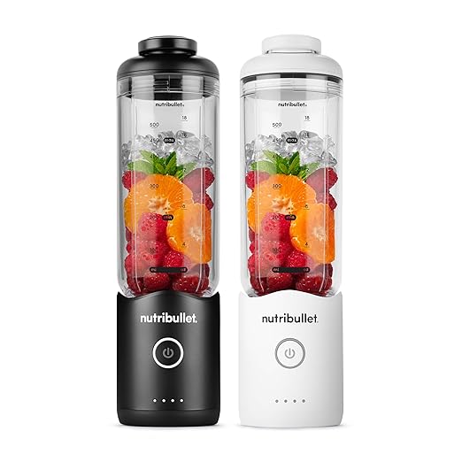 nutribullet Flex portable blender 22oz 2Pack NBPB30200AKAW, Black & White