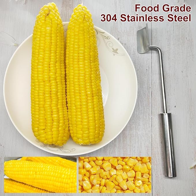 Latest Corn Peeler | Long-Handle Stainless Steel Kernel Remover | Fast, Labor-Saving & Safe | Easy-Clean Tool for Home, Restaurants & BBQs (CK-C(1Pcs))