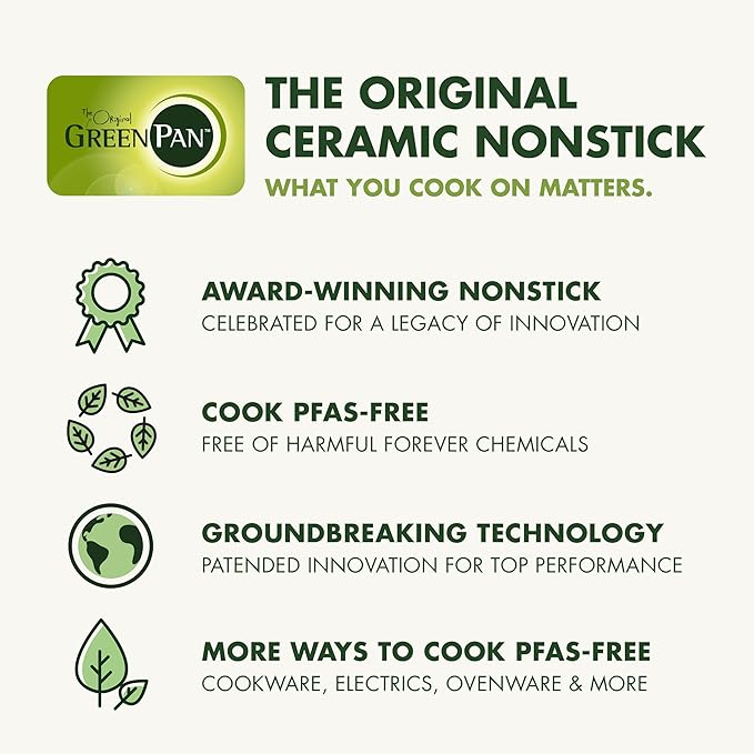 GreenPan Elite 14-in-1 Nonstick 6QT Electric Slow Cooker, PFAS-Free Ceramic Multi-Cooker, In-Pot Browning, Dishwasher Safe Lid & Removable Crock, Stainless Steel Steamer, Silicone Handles, Sage Green