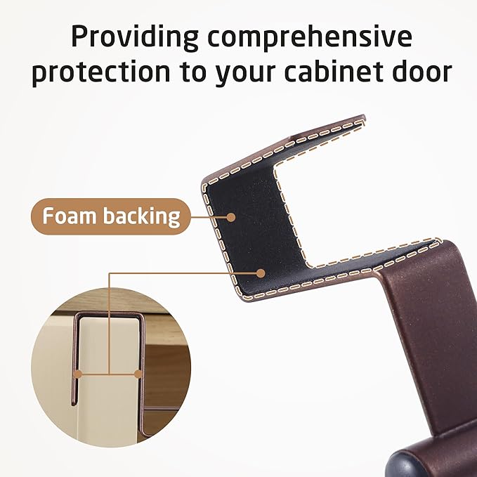 KES Over The Cabinet Towel Holder Fit 1" Thick, Kitchen Towel Holder for Cabinet, Over The Door Towel Bar with Extended Hooks, Brown 2 Pack, KTH500S26-OB-P2