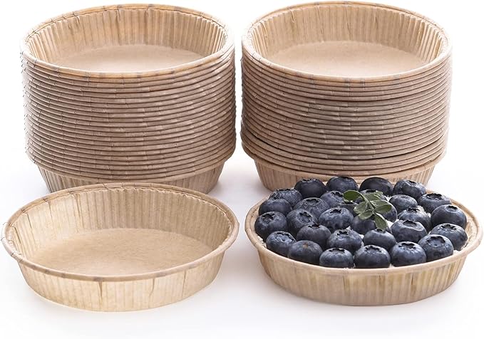 Bake Choice 200pcs Paper Mini Tart Pans for Baking, mini pie tins 4Inch Mini Pie Pans, Non-stick, Disposable Quiche Baking Dish, Oven safe, Microwave safe