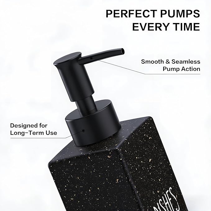 Cisily Kitchen Soap Dispenser Set with Sink Caddy, 12 Oz Glass Bottle, Hand and Dish Soap Dispenser Set with Sponge Holder, Black Stainless Steel Kitchen Countertop Sink Organizer Accessories