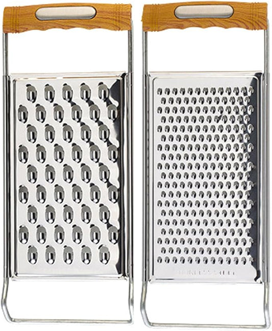 2 Pack Cheese Grater,Stainless Steel Zester Set of 2, Kitchen Flat Handheld Grater For Cheese, Chocolate, Spices, And Potato, Zucchini, Carrot, Apple (A style color)