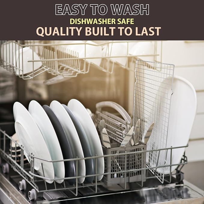 Briout 2PCS Cooling Racks for Cooking and Baking - 15x10 Inches Heavy Duty Stainless Steel Wire Rack for Baking, Grilling, Roasting - Oven & Dishwasher Safe - Fits Jelly Roll Sheet Pan-Silver