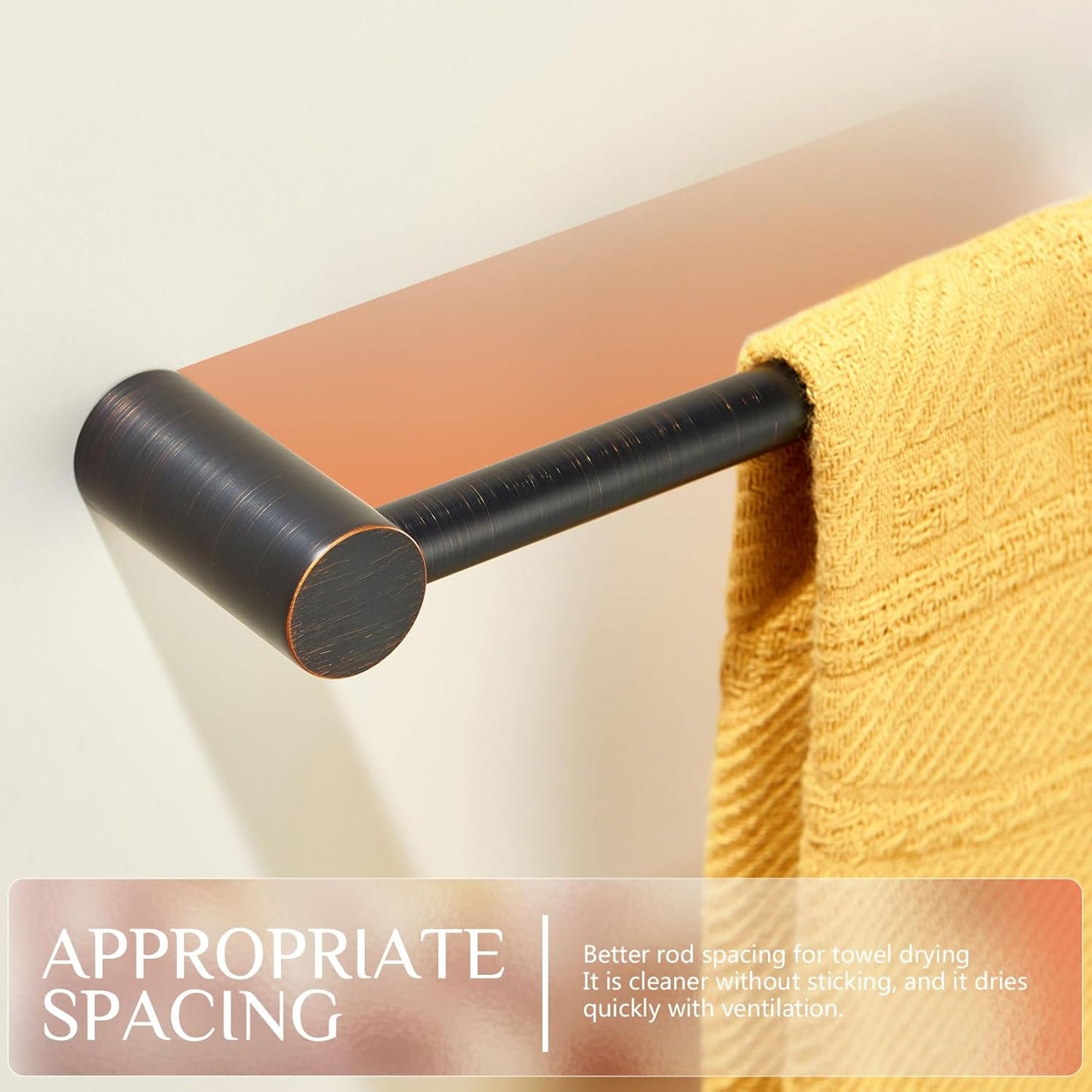 KOKOSIRI Bathroom Towel Holder 12-Inch Hand Towel Bars Wall Mounted Bathroom Hardware Accessories Oil Rubbed Bronze Stainless Steel, B4007ORB-L12