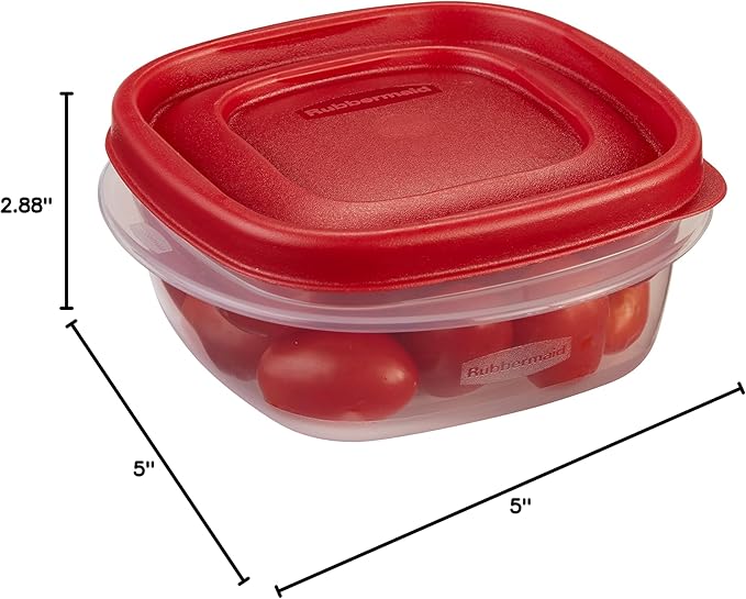 Rubbermaid Easy Find Lids Food Storage Containers, 1.25 Cup, Racer Red, 4-Piece Set
