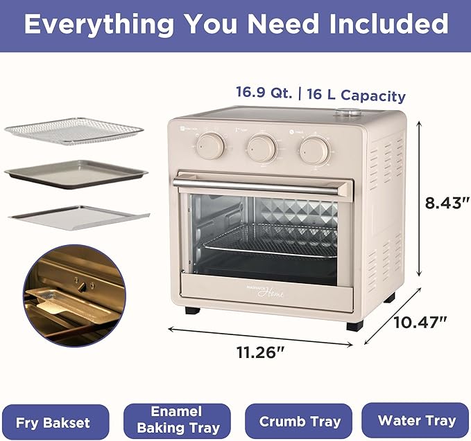 Magnavox Home, 16.5 qt Air Fryer Oven, With Steam Infusion, Oat