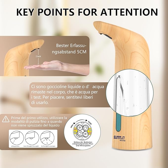 Automatic Soap Dispenser Touchless,400ML Hand & Dish Countertop Electric Liquid Dispenser with Sensor,Modern 4 Gear Adjustable Waterproof Battery Operated Kitchen Auto Soap Pump