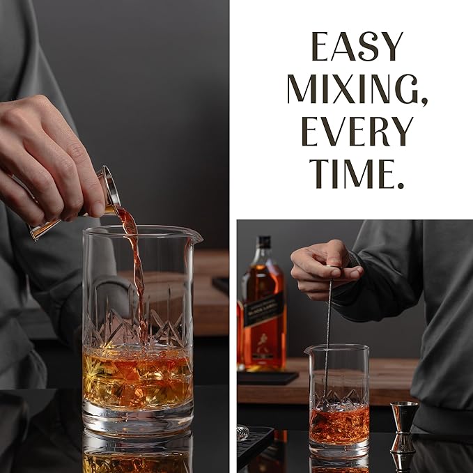 Mixology & Craft 24oz Crystal Cocktail Mixing Glass - Essential Bar Tool