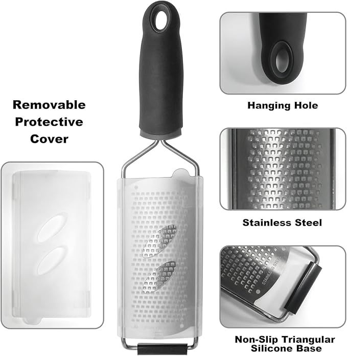 Cheese Zester Grater Handheld with Handle-Lemon Citrus Zester Tool Graters for Kitchen Stainless Steel Salad Spinner Cake Decorating Supplies,Perfect Kitchen Gadgets Zucchini Nutmeg Ginger Peeler
