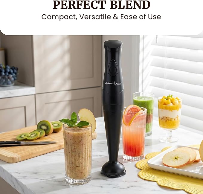 Elite Gourmet EHB2425B Electric Immersion, Mixer, Chopper, 1-Touch Control Hand Blender, 150 Watts, Black