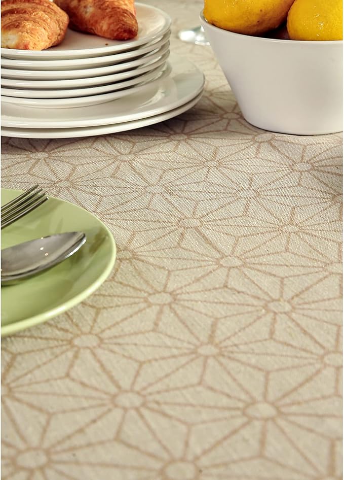 patdrea Designer Vintage Linen Small Table Cloth for Rectangle Table,French Floral Durable Breathable Tablecloth,Dacorative Cover for Kitchen Dining,Christmas,Thanksgiving,55"x71"-Cudillero