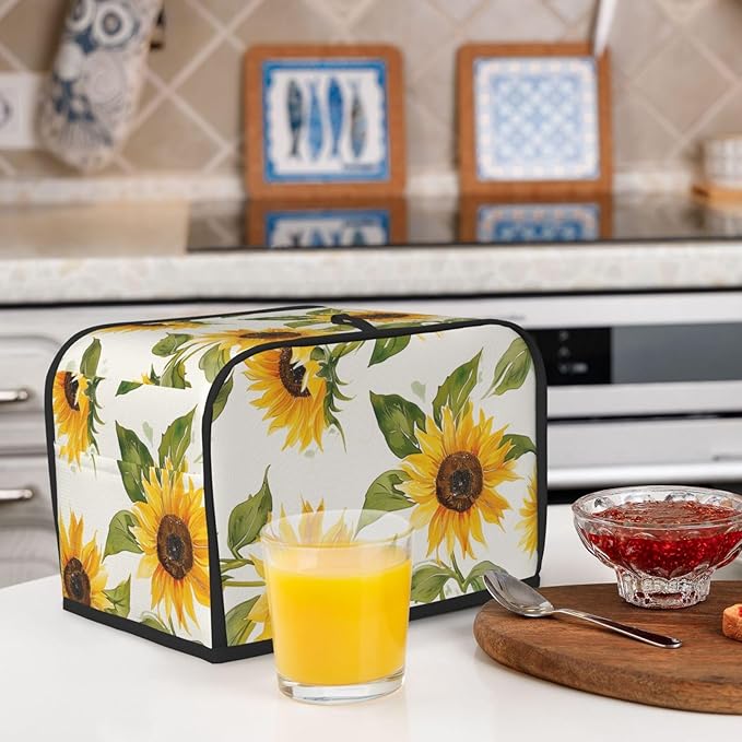 Sunflowers Toaster Cover 2 Slice, Dust-Proof, Polyester, Water Resistant