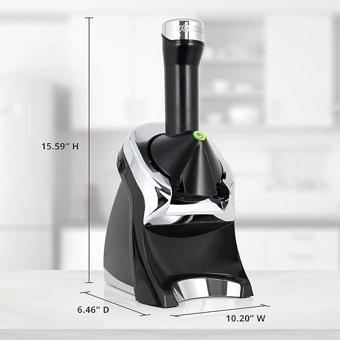 Yonanas 988BK Deluxe Vegan, Dairy-Free Frozen Fruit Soft Serve Maker, Includes 75 Recipes, 200 W, Black