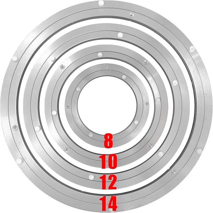 HLMOptimo Lazy Susan Bearing 8 inch Aluminum Turntable Ball Bearing, Heavy Duty Turner Bearing Silent Turntable Bearing Swivel Turntable Bearing 8/10/12/14 inch (8 inch)
