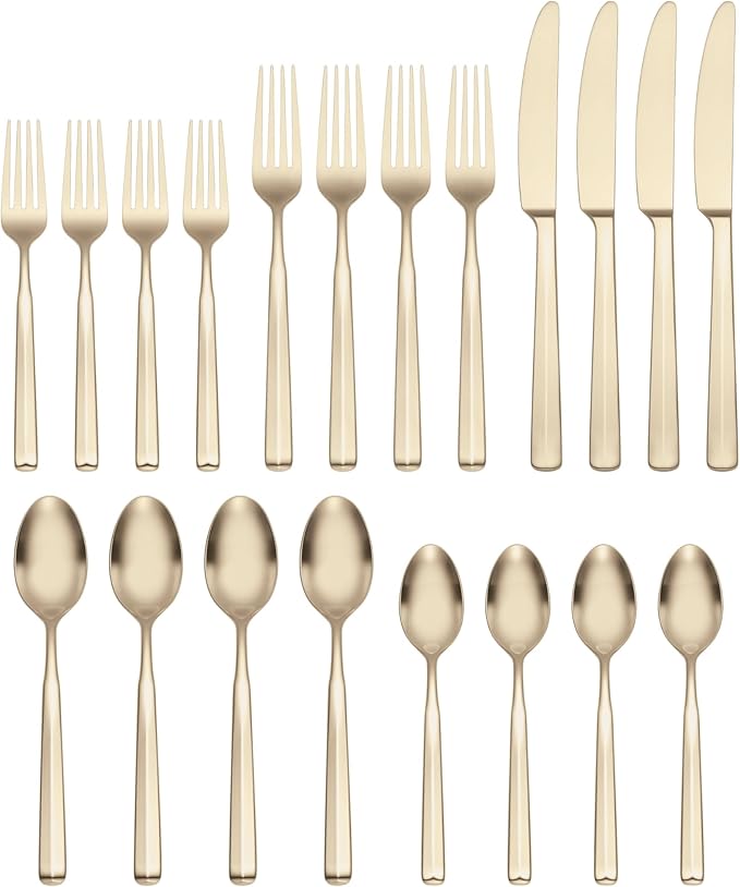 Oneida 897336 Ryder Satin Champagne 20-Piece Flatware Set