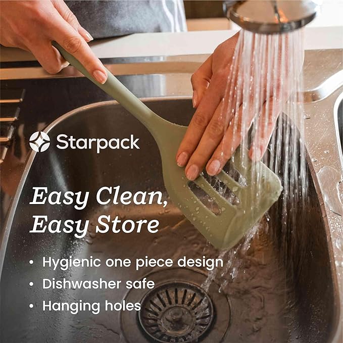 Starpack 'Stir & Serve' Silicone Cooking Utensils Set (5 Pcs) 10.5" - Kitchen Utensils Set Heat Resistant to 600°F - Kitchen Utensils for Nonstick Cookware - Silicone Utensil Set for Mixing & Cooking