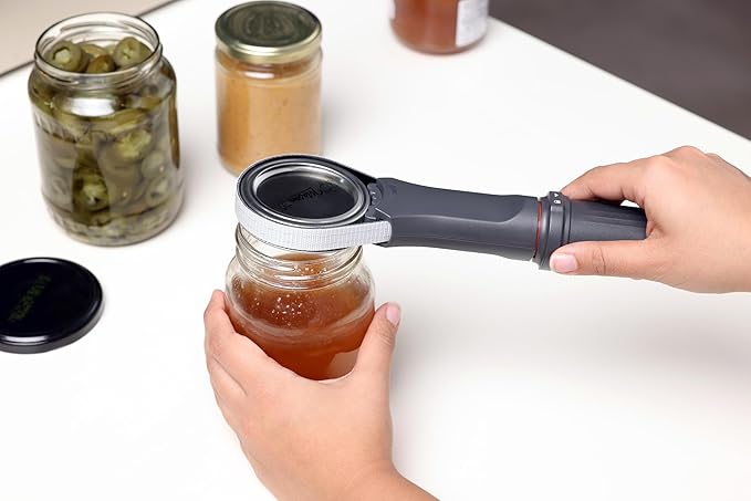 Zyliss Strongboy Jar Opener - Rubberized & Adjustable Jar Opener for Jars Up to 4" - Jar Opener for Seniors & Weak Hands - Kitchen Gadget & Tools - Lid Opener Tool for Jars - White