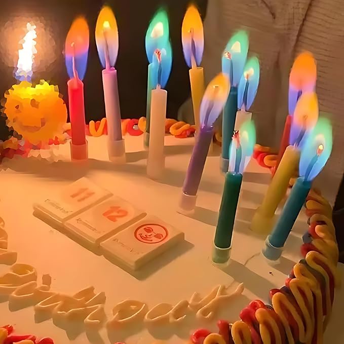 by Tugba Aydan - 24 Count Birthday Cake Candles Happy Birthday Candles Colorful Candles Holders Included