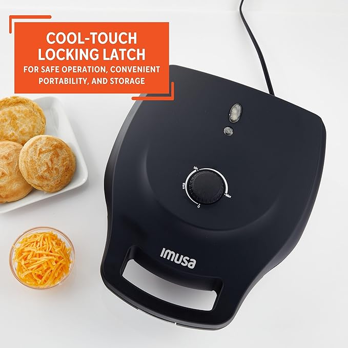 IMUSA 6 Slot Electric Arepa Maker with Temperature Control, Matte Black